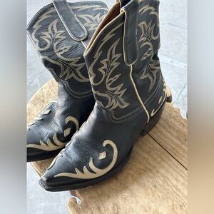 Old Gringo Black cream Leather Boots Womens 7